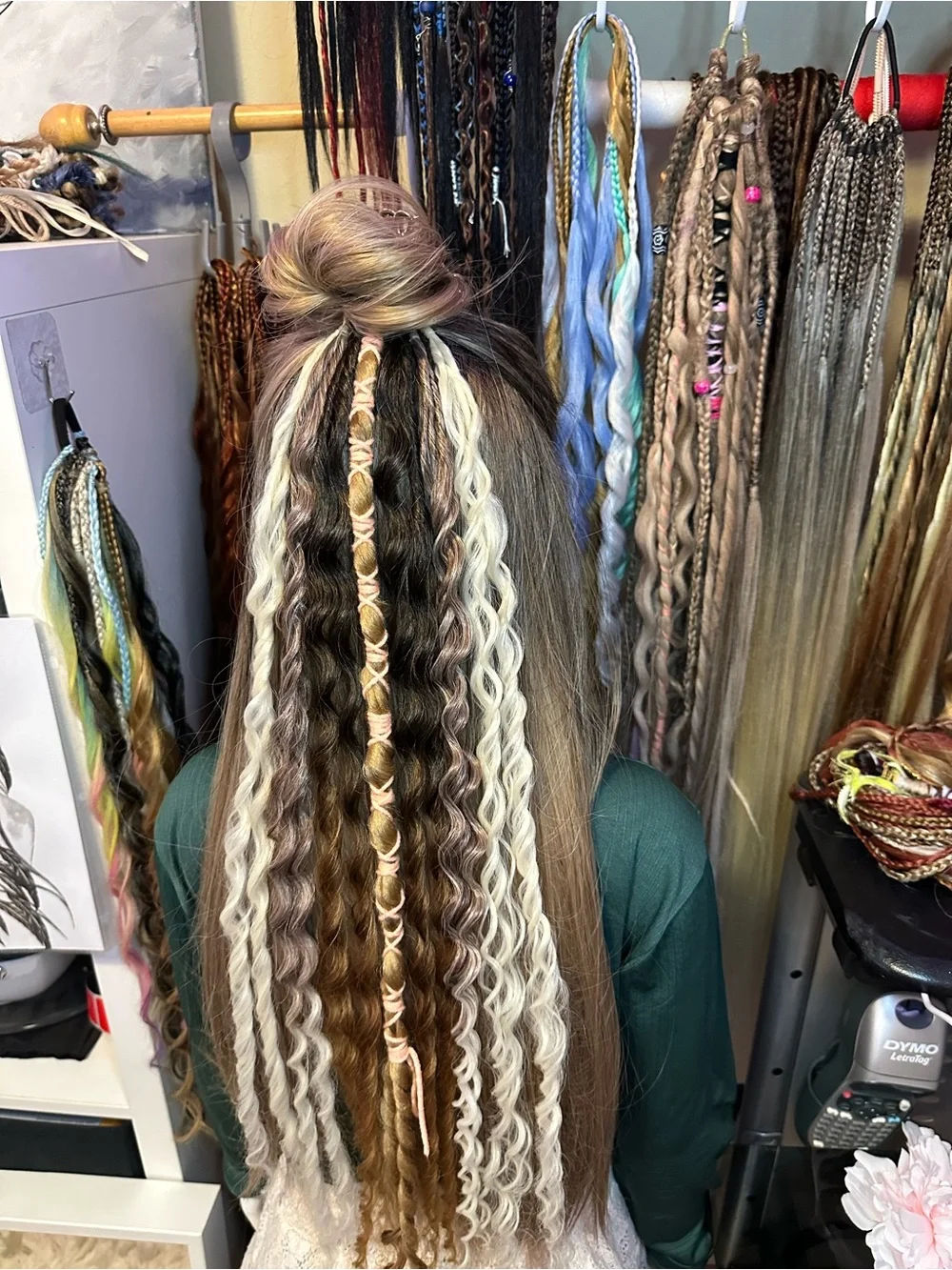 Boho Mixed Brown and Blonde Braided Hair Extensions
